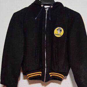 Pittsburgh Pirates youth jacket with hood Size 18 Wool feel, quilted lining